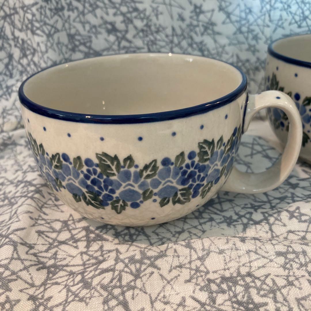 ポーリッシュポタリー　ポーランド食器　スープカップ　2個セット　ツェラミカ