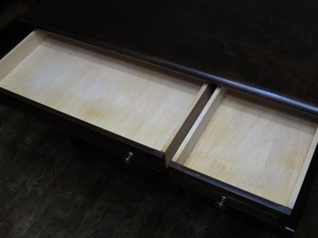 北海道民芸家具 樺 無垢材 片袖机 デスク 書斎机 北民 ホクミン 木製机