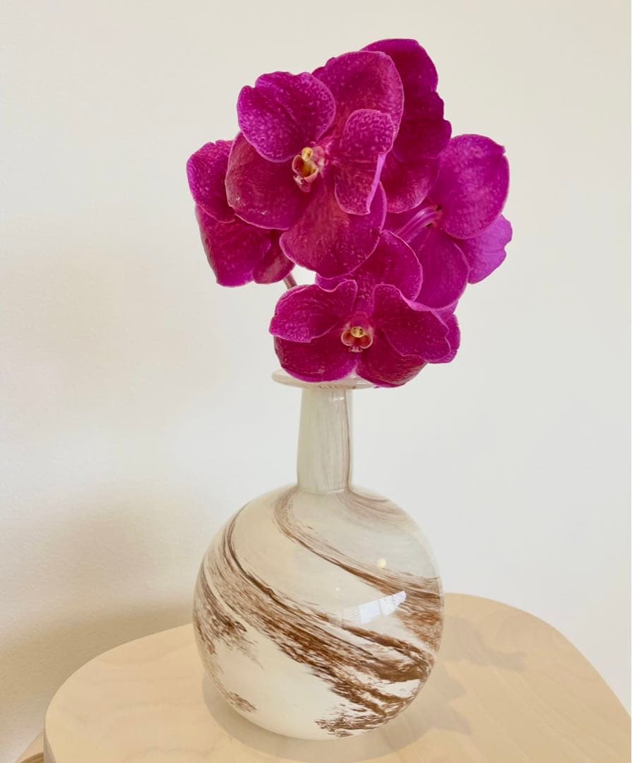 ヴィンテージ　マーブル　フラワーベース　ALUM BAY GLASS