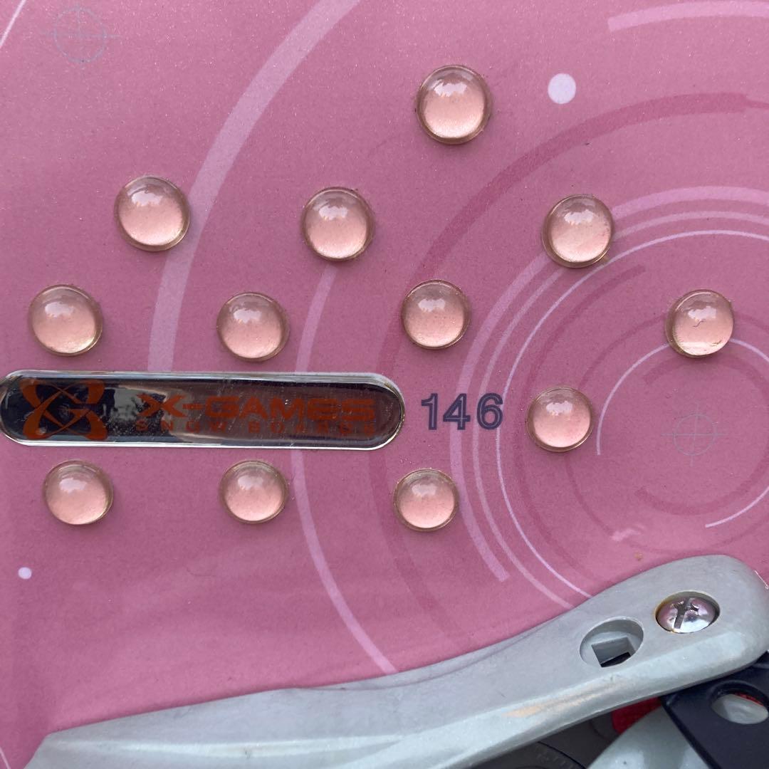 X-GAMES スノーボード板 ビンディング セット 146cm ピンク