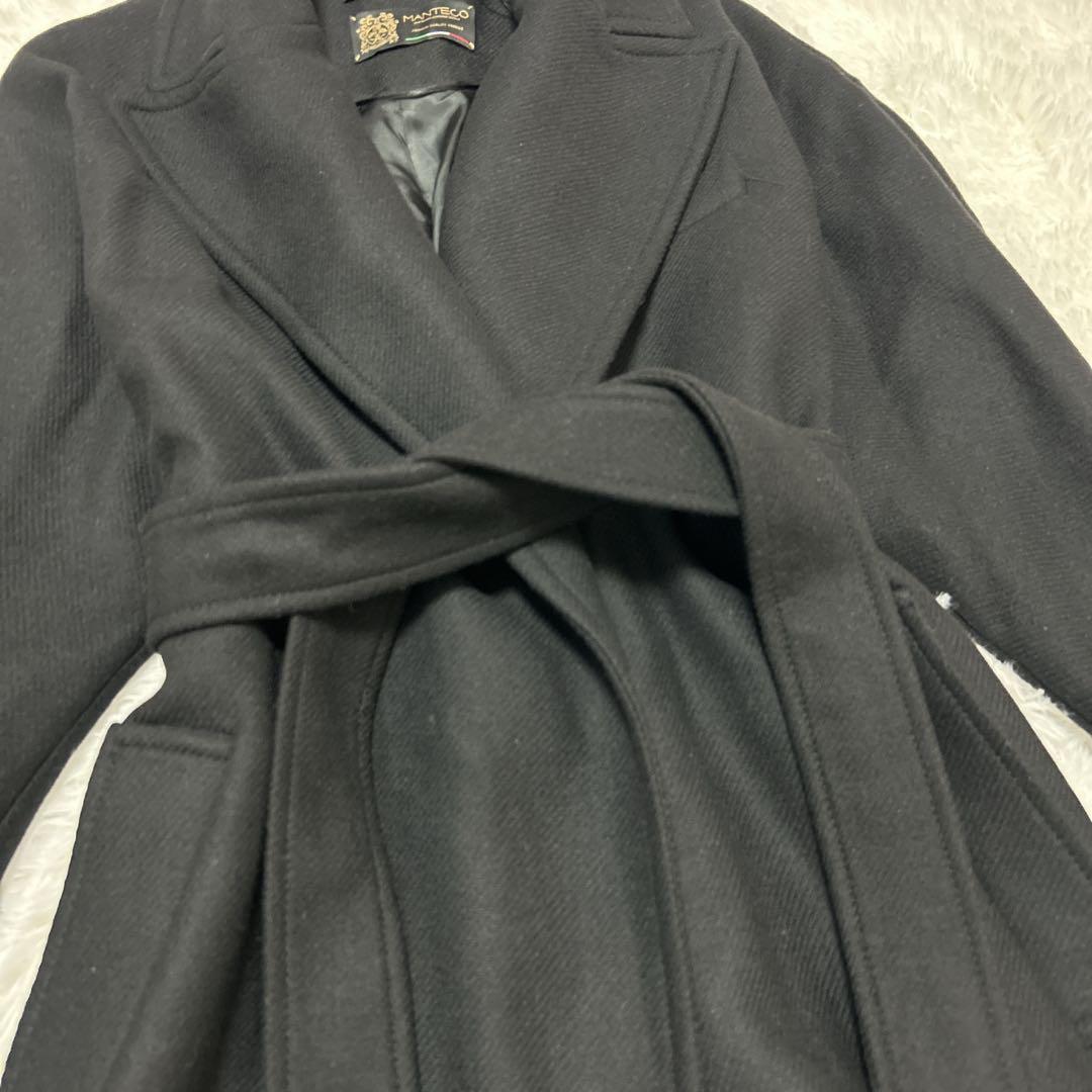 美品✨ZARA MANTECO 女優襟 ベルテッドロングコート 黒 L 810