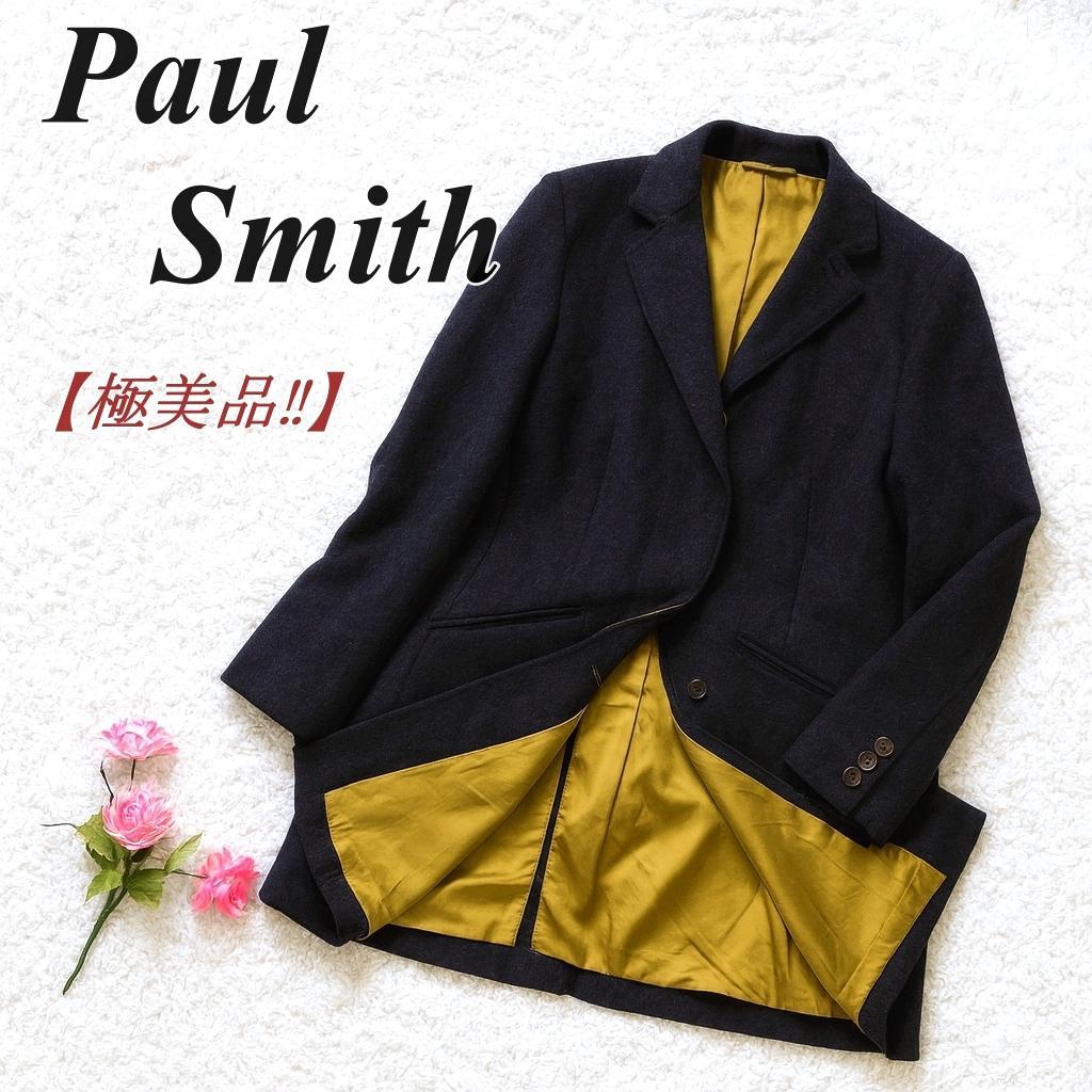 ひ*り様 未使用級✨ Paul Smith ウールコート 42 イタリア生地 ネ