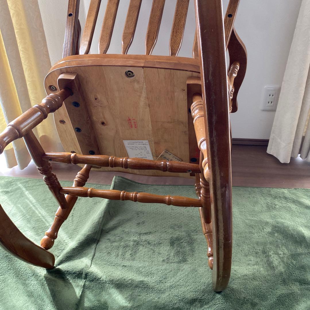 木製ロッキングチェア アームレスト付　椅子 アンティーク