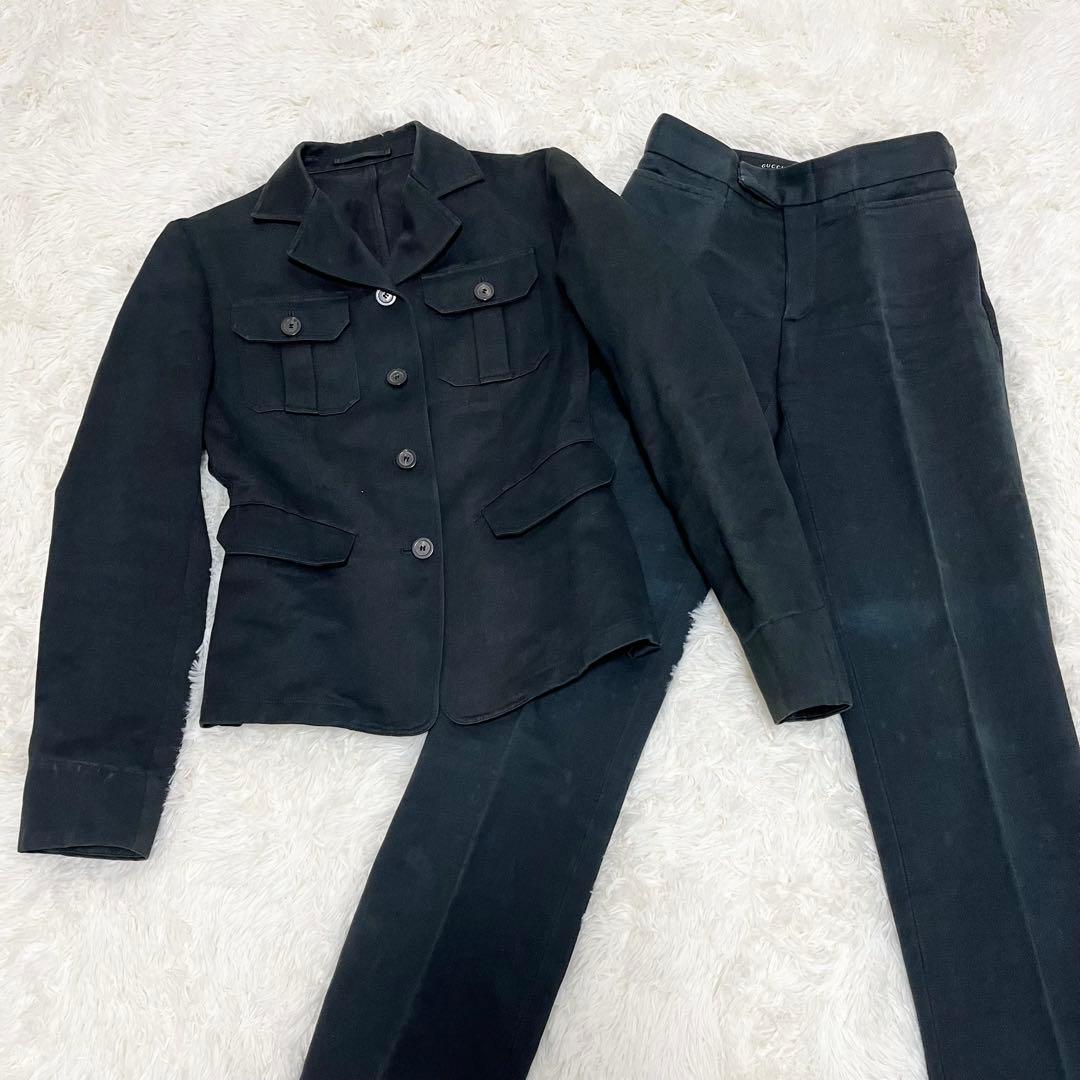 GUCCI リネン混　パンツスーツ　セットアップ