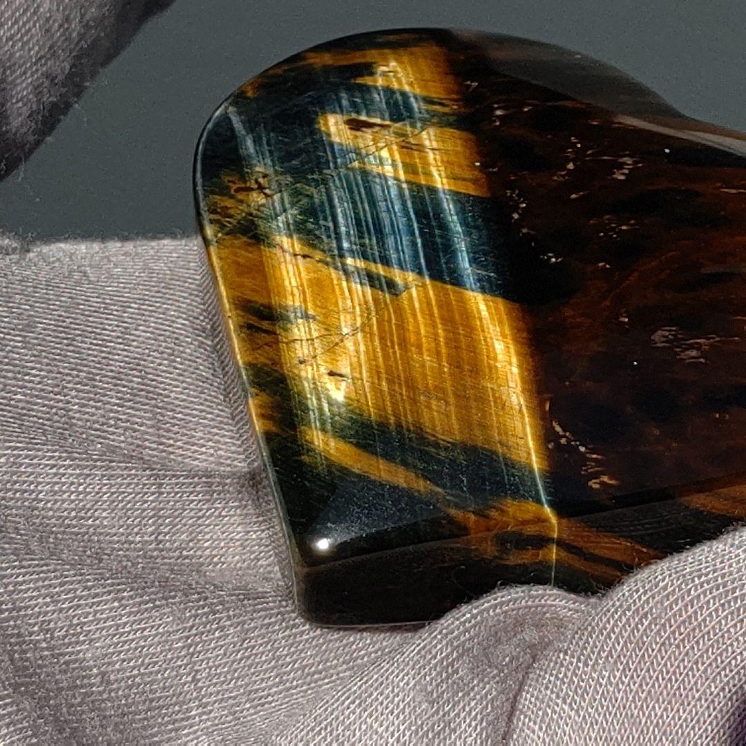 ツートーン構造　豹柄　境界ゴールシラー　タイガーアイ ハート 　天然石