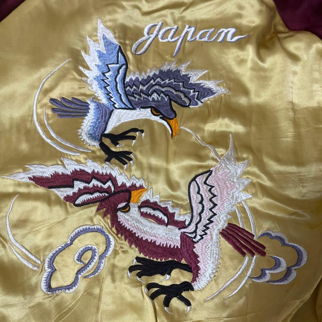 r*a様 【両面総刺繍】リバーシブル ベルベット スカジャン 鷲 龍 日本地図