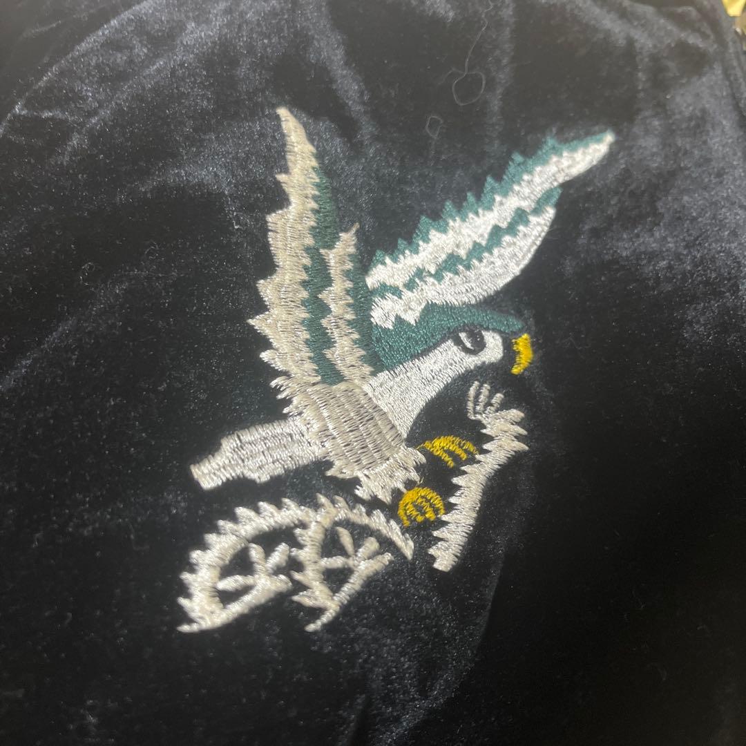 r*a様 【両面総刺繍】リバーシブル ベルベット スカジャン 鷲 龍 日本地図