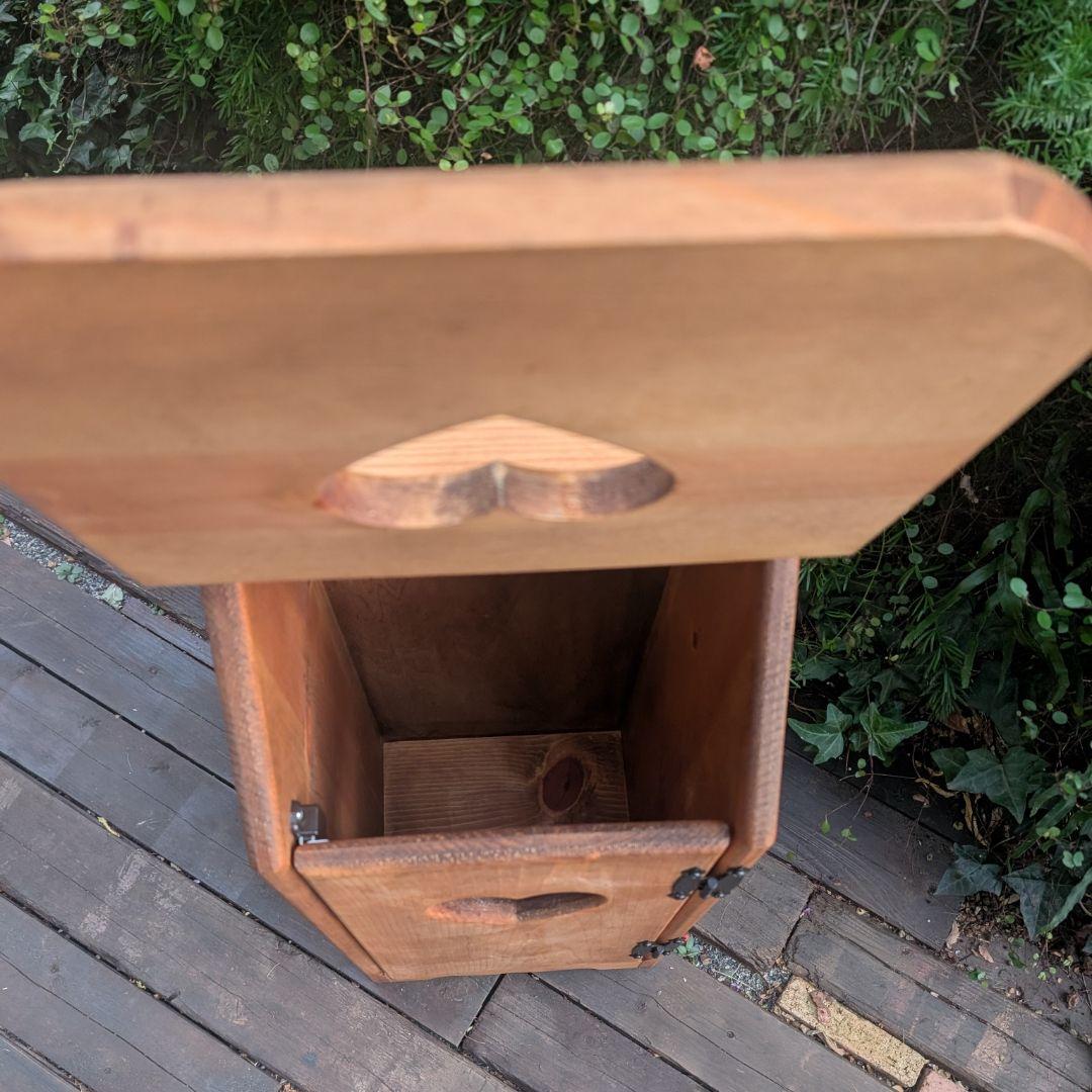 木製　ハート切り抜き　ダストボックス　収納ボックス　ごみ箱　アメリカン雑貨