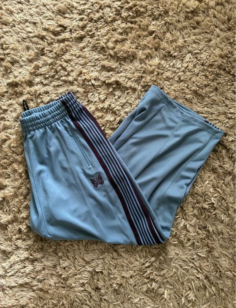 Needles トラックパンツ サックスブルー ヒザデル s