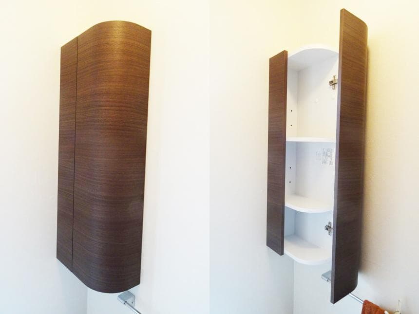 新品 TOTO コーナー収納キャビネット UGW301S ブラウン トイレ収納