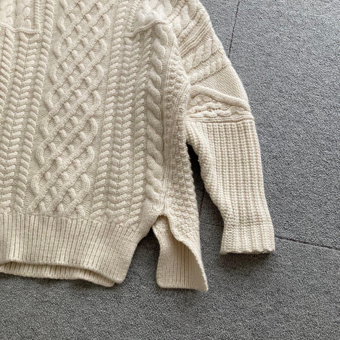 【ほぼ新品】36 Sサイズ någontstans ケーブルニットセーター