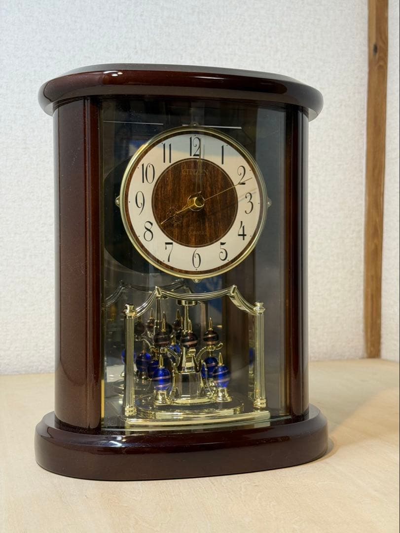 CITIZEN 置き時計エレンシアR7544SG754-006 茶色高級光沢仕上
