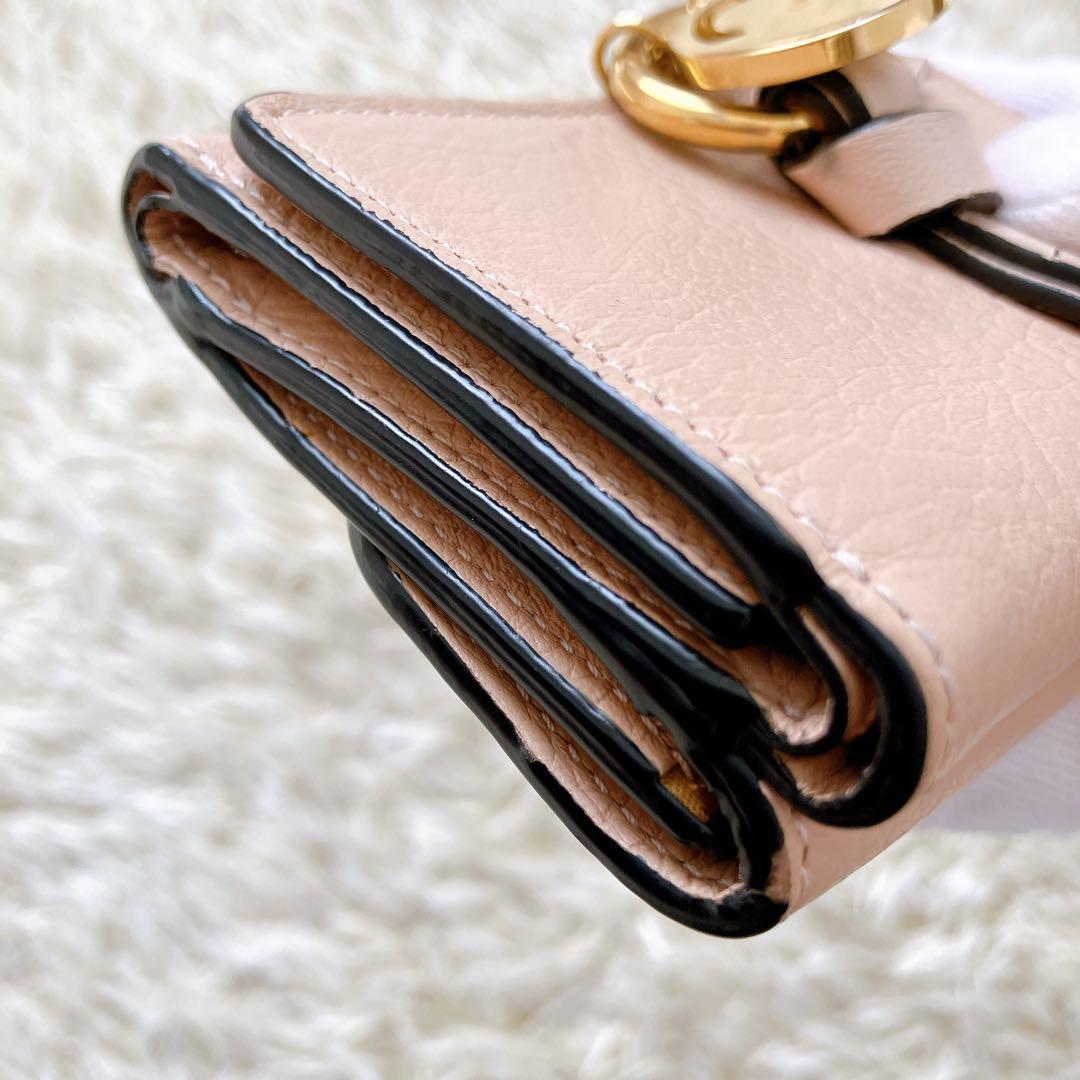 付属品完備✨クロエ 三つ折り財布 アルファベットレザー スモール トリフォールド