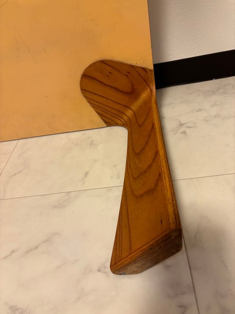 旧ロゴ　ヴィンテージ 天童木工 乾三郎 ケヤキ 欅板目 座卓 ローテーブル