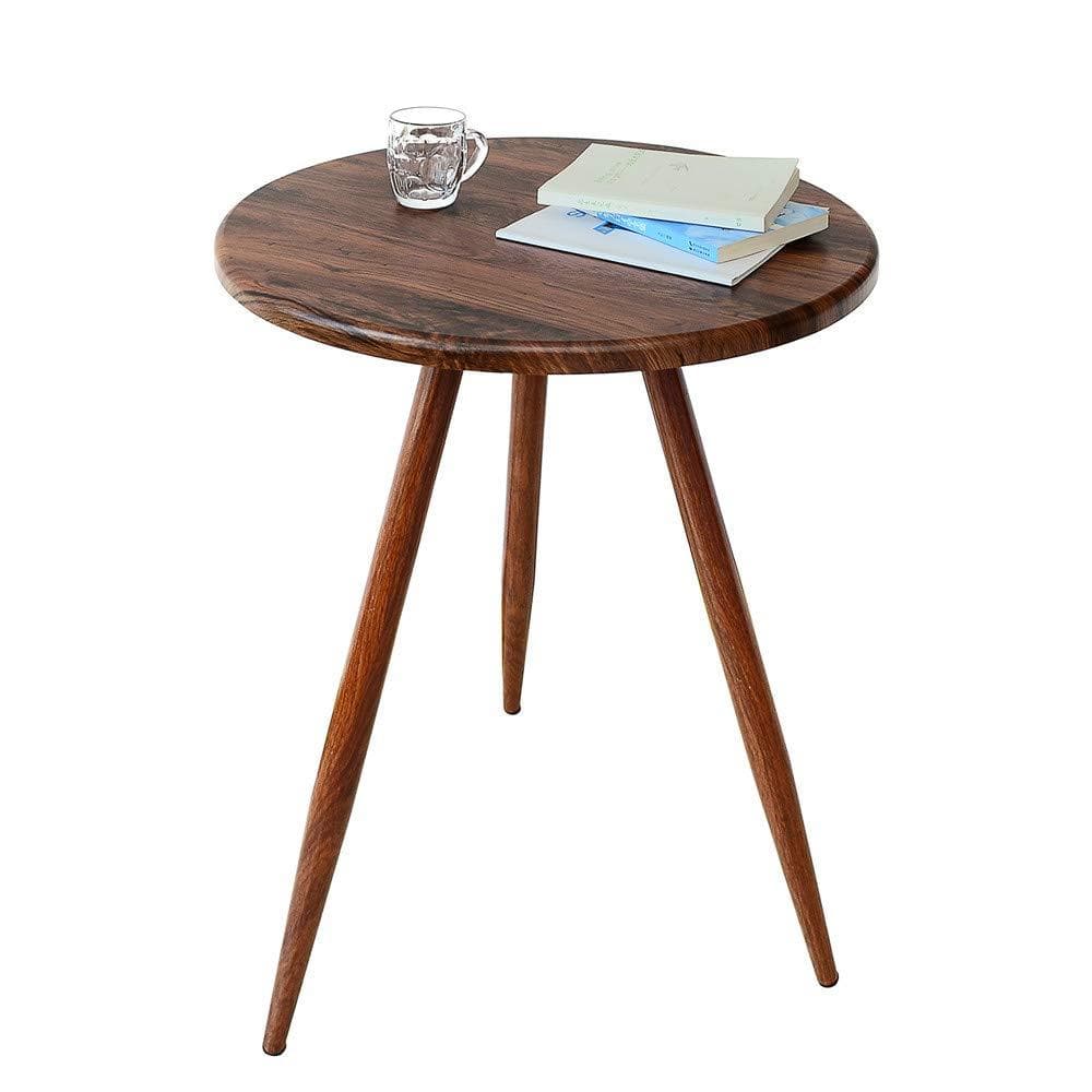 赤いクルミの北欧風丸テーブル 直径60cm 高さ72cm　モダン