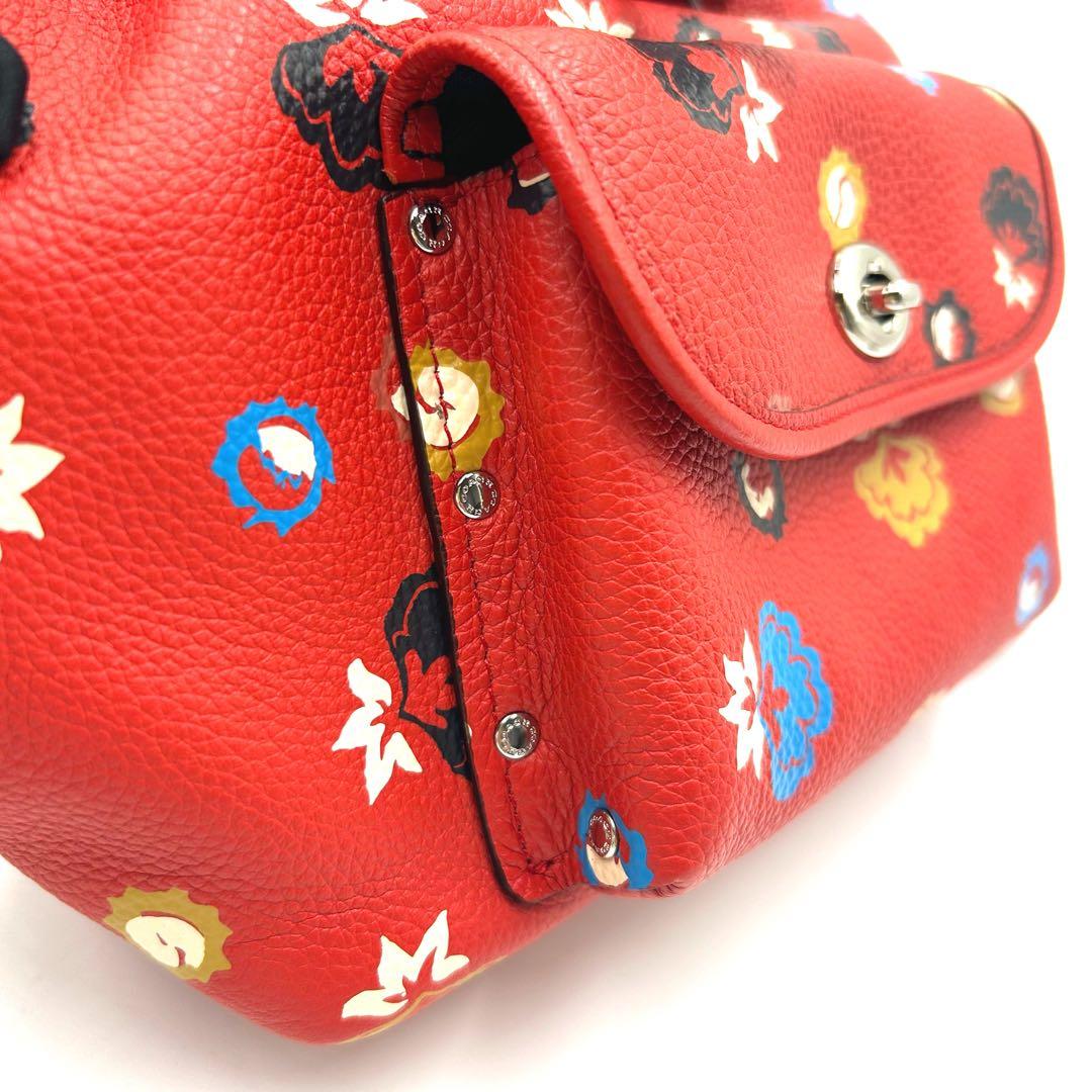 COACH 　コーチ　フローラル　ターンロック　ミニリュック　 花柄 　レッド