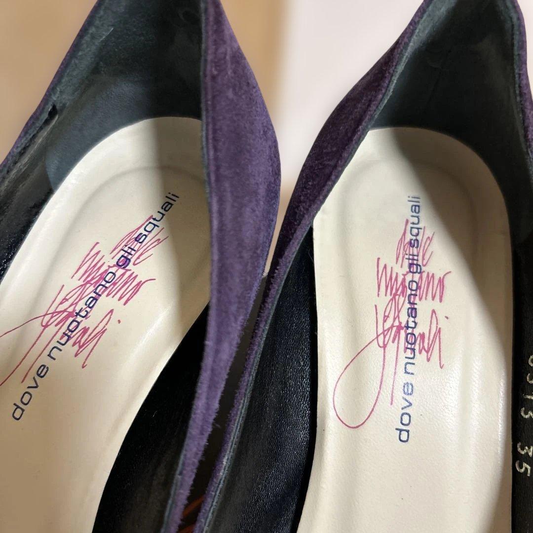 紫色 スエード ハイヒール 35