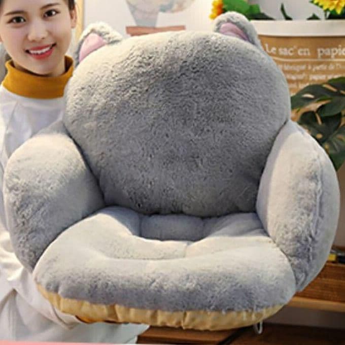 〇３個セット 猫のチェアクッション☆　椅子 クッション 座椅子 猫 グレー