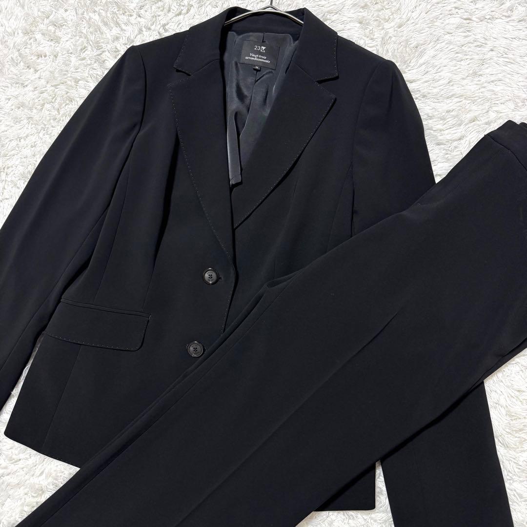 極美品　大きいサイズ　23区　パンツ　スーツ　ビジネス　セットアップ　44 黒