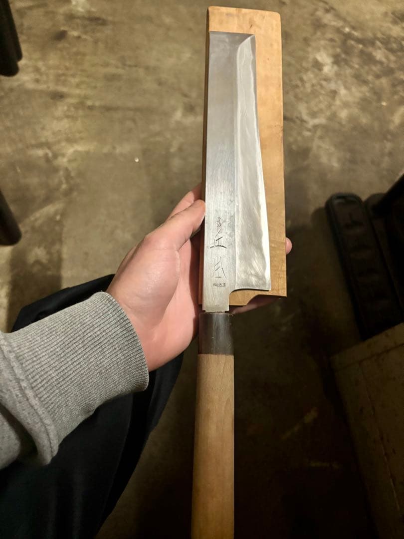 登録 正本総本店 薄刃包丁 霞 八寸 鞘付き