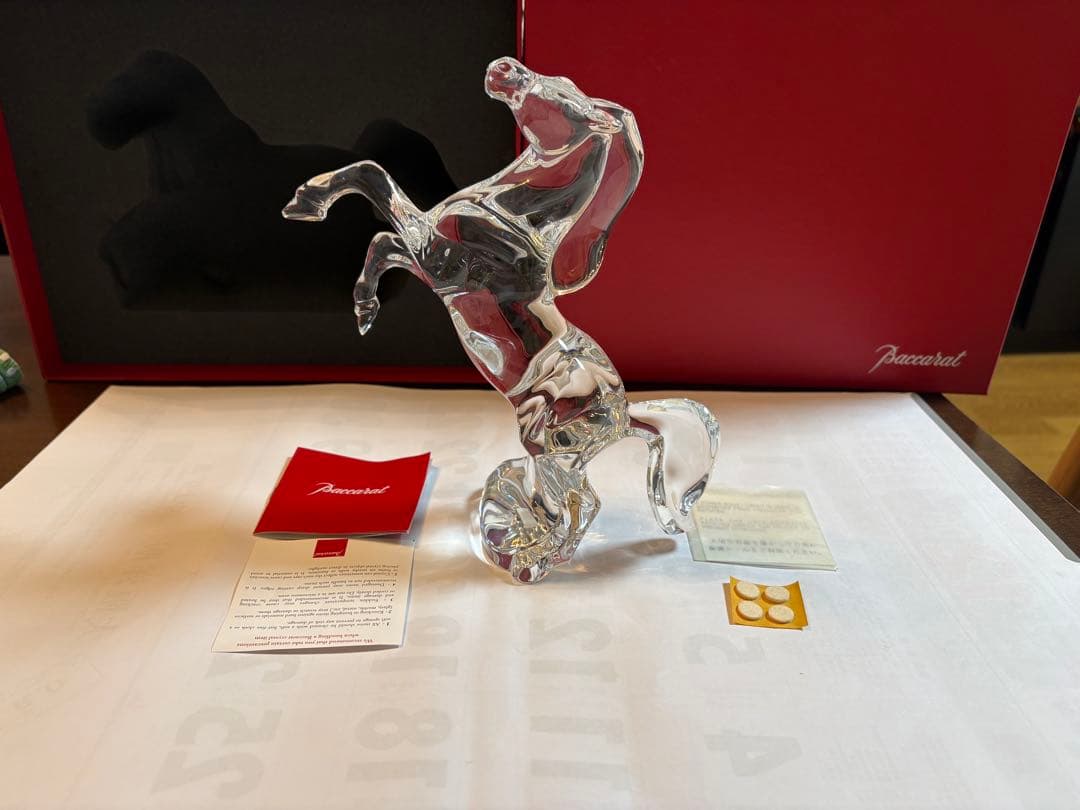 バカラ クリスタルガラス 馬の彫刻