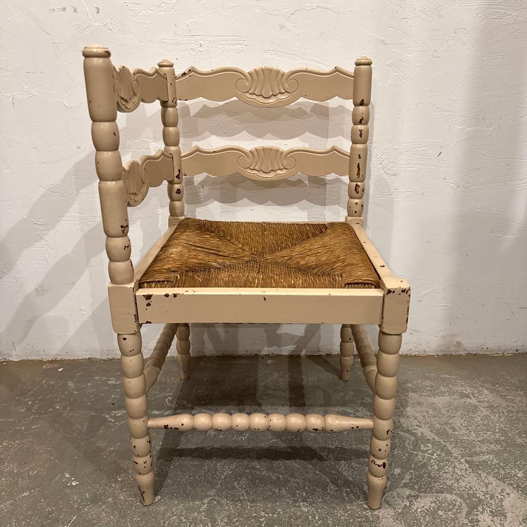 ちっち⚑︎プロフィール必読⚑︎ヴィンテージチェア　コーナーチェア藁座面　1