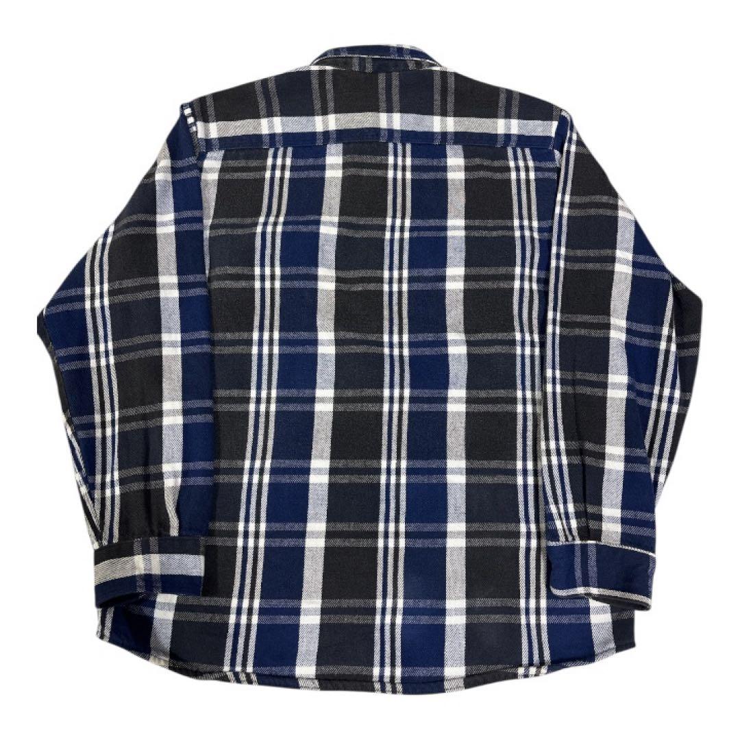 90s ファイブブラザー ヘビーネルシャツ USA製 sizeL 黒　白　紺