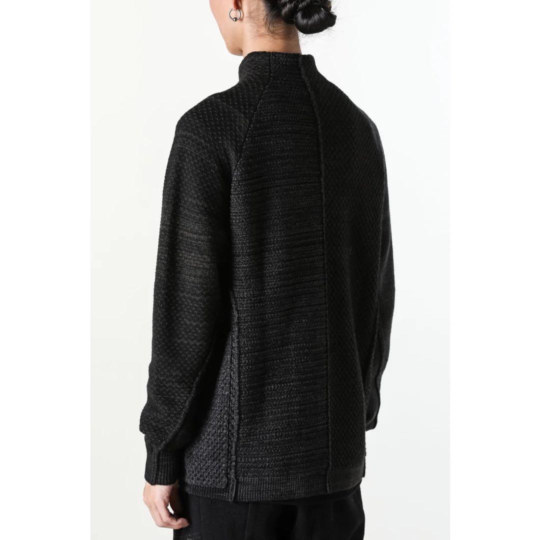 DEVOAメリノウール ニット カーディガン ブラック3