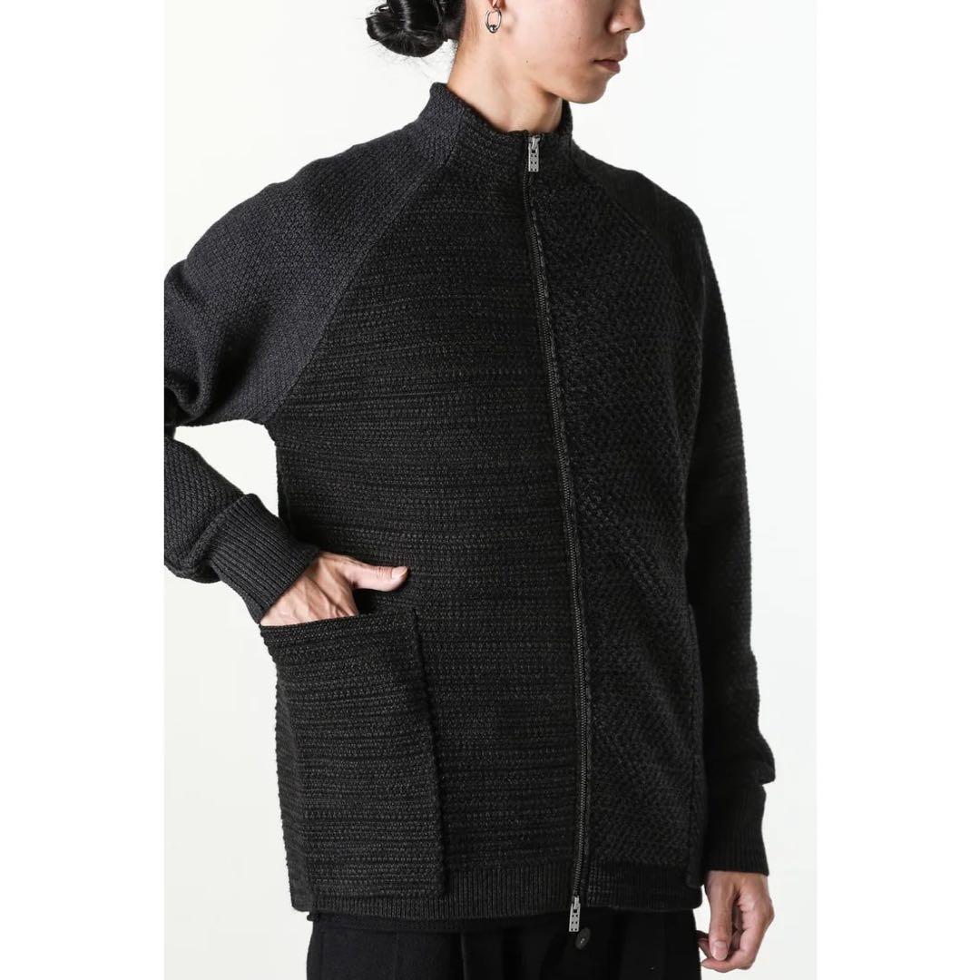 DEVOAメリノウール ニット カーディガン ブラック3