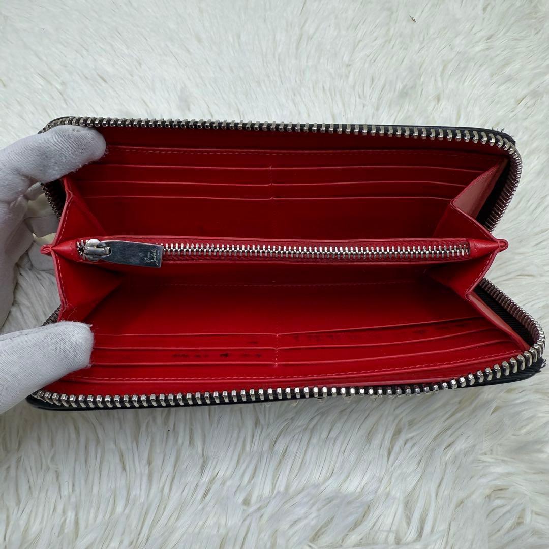 ✨人気✨ ルブタン 長財布 パネトーネ ラウンドジップ　ブラック　レザー