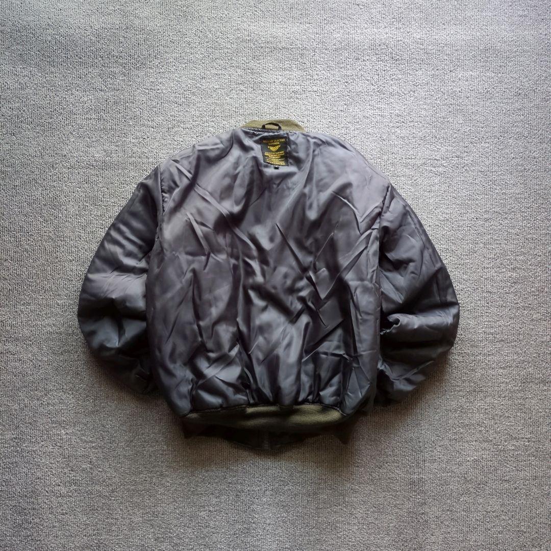 美品unknownMA-1フライトジャケットリバーシブルナイロン中綿短丈グレーL
