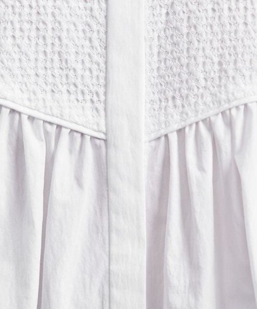 新品タグ付き　ユナイテッドアローズ　エンブロイダリー　コンビブラウス　ホワイト