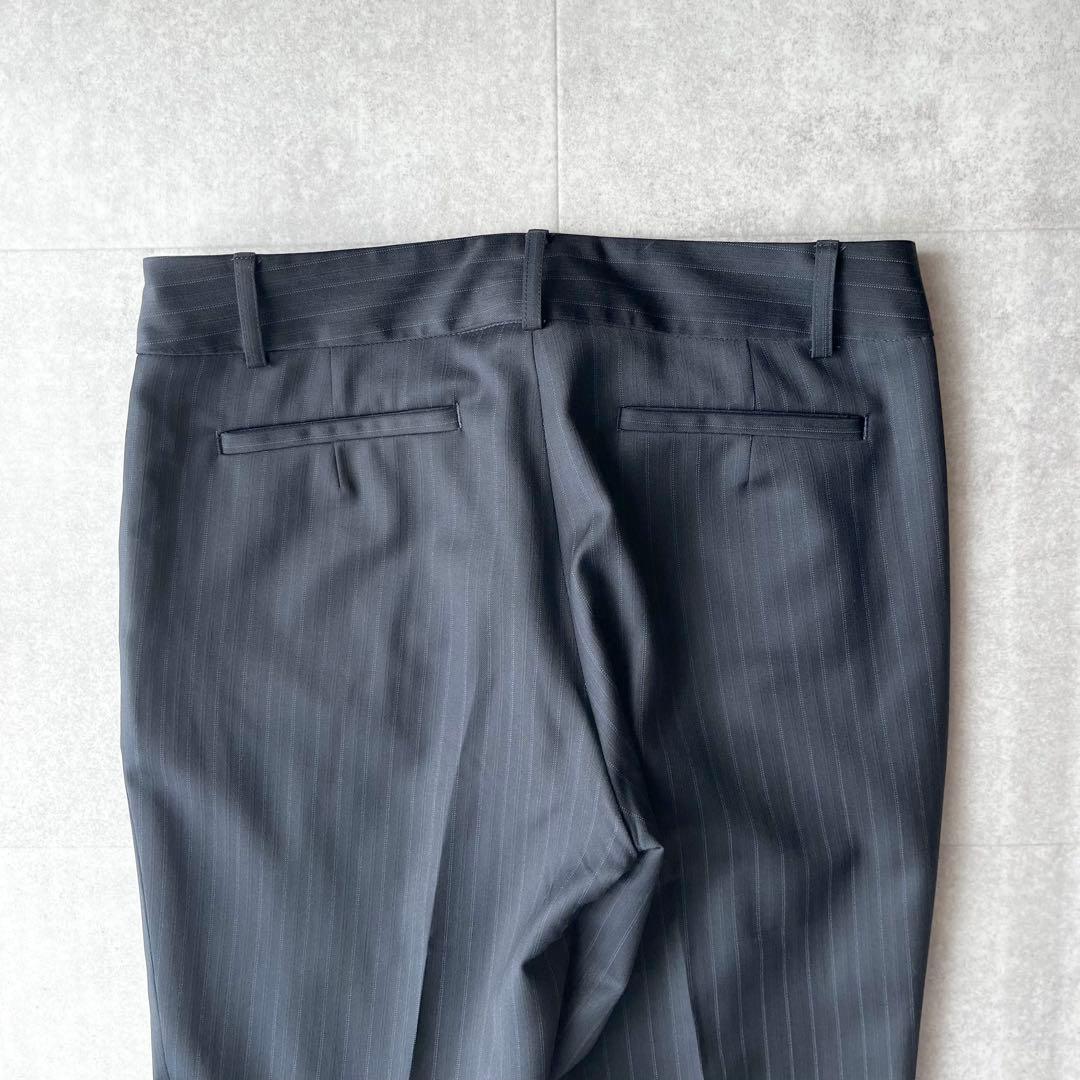 【美品】iCB complete ストライプ パンツスーツ セットアップ 紺 9