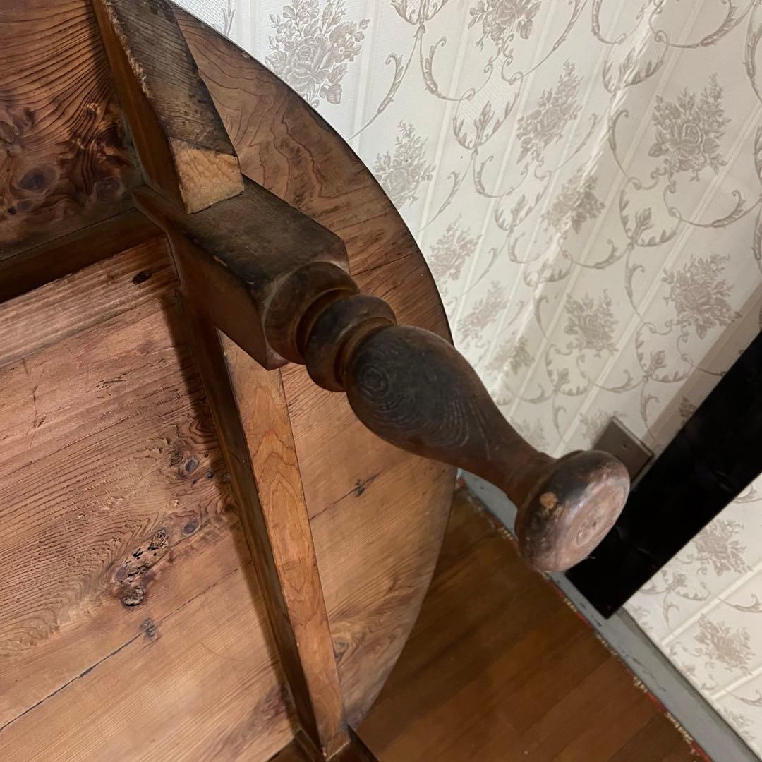 【すずらん様用】特大 木製 ろくろ足 円卓 座卓 ちゃぶ台 ローテーブル 古家具