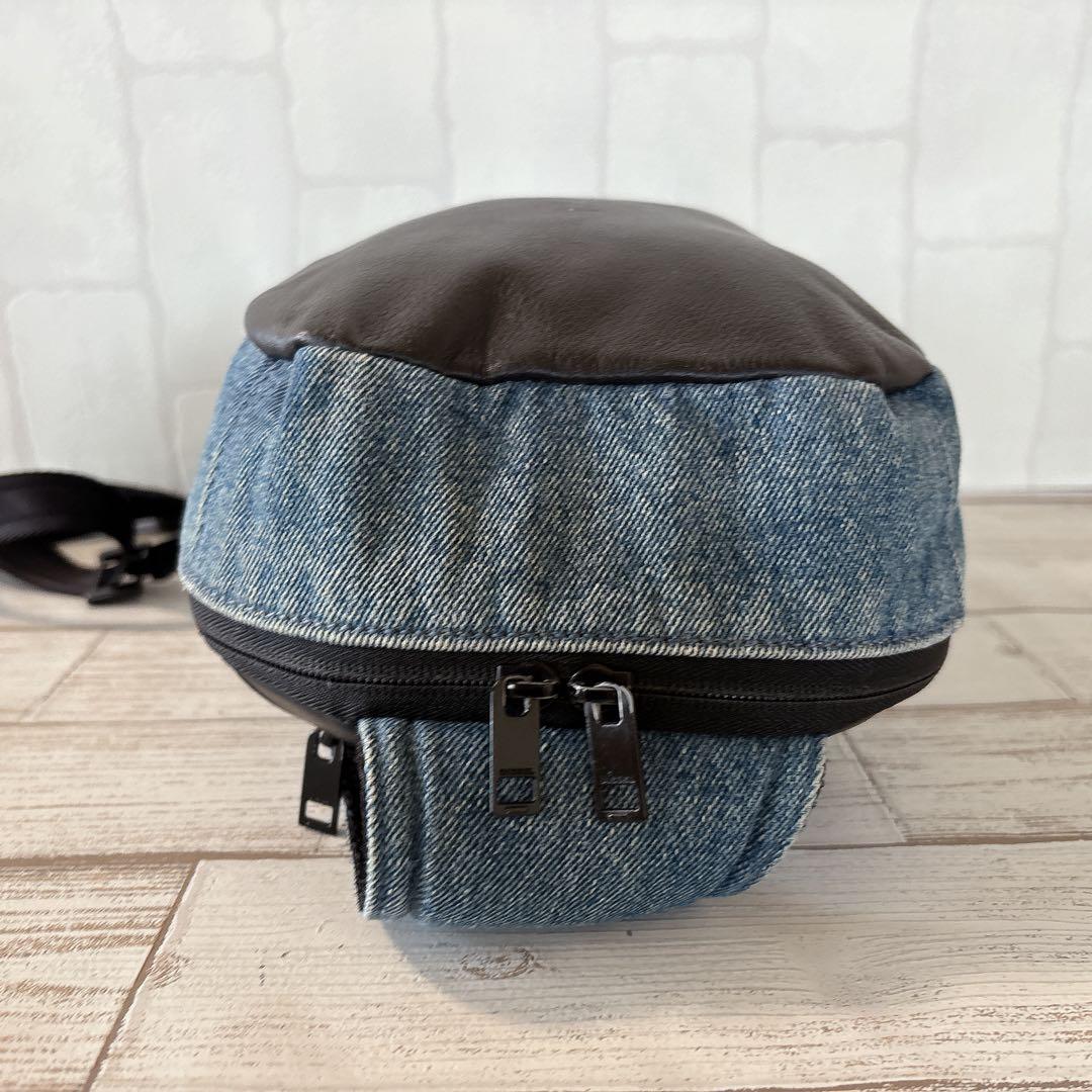 美品✨DIESEL ディーゼル デニム キャンパス レザー ボディーバッグ 希少