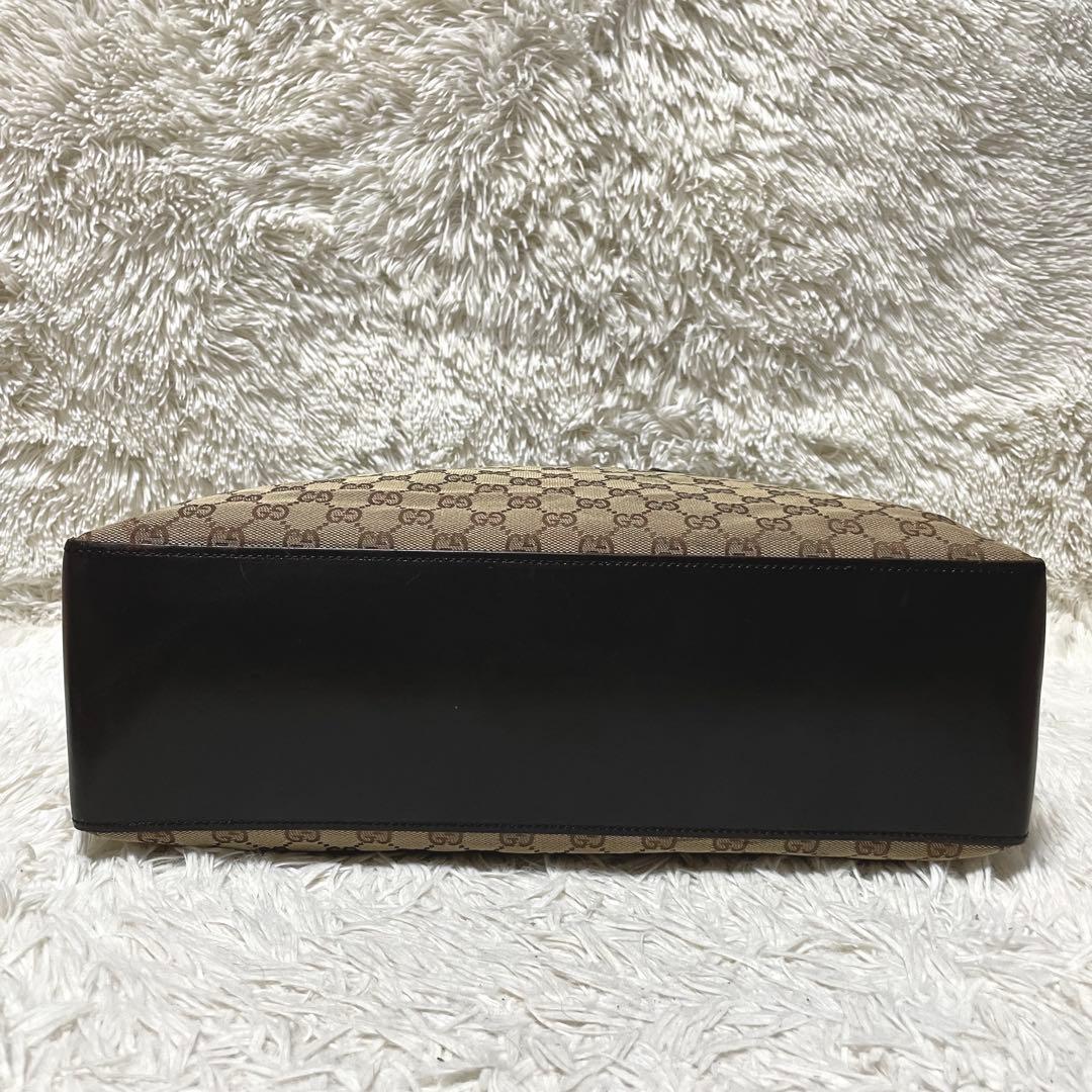 【良品】GUCCI グッチ　トートバッグ　キャンバス　レザー　大容量　GG柄