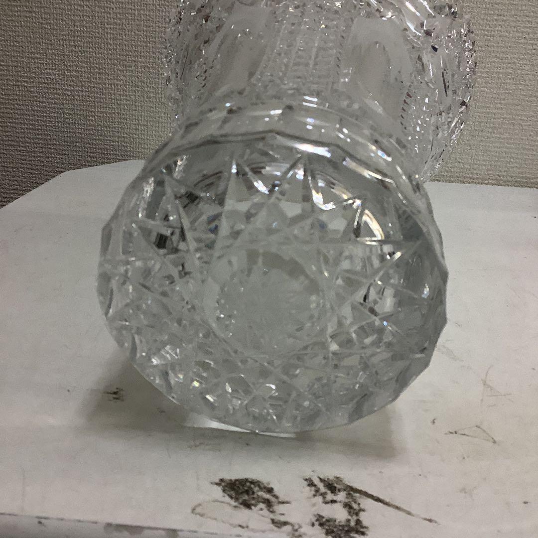 6049⑧★カットクリスタル花瓶 約25cm 高★