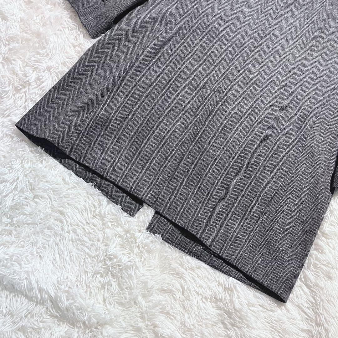 SANYO サンヨー 三陽商会 ウール ヘリンボーン ステンカラーコート LL