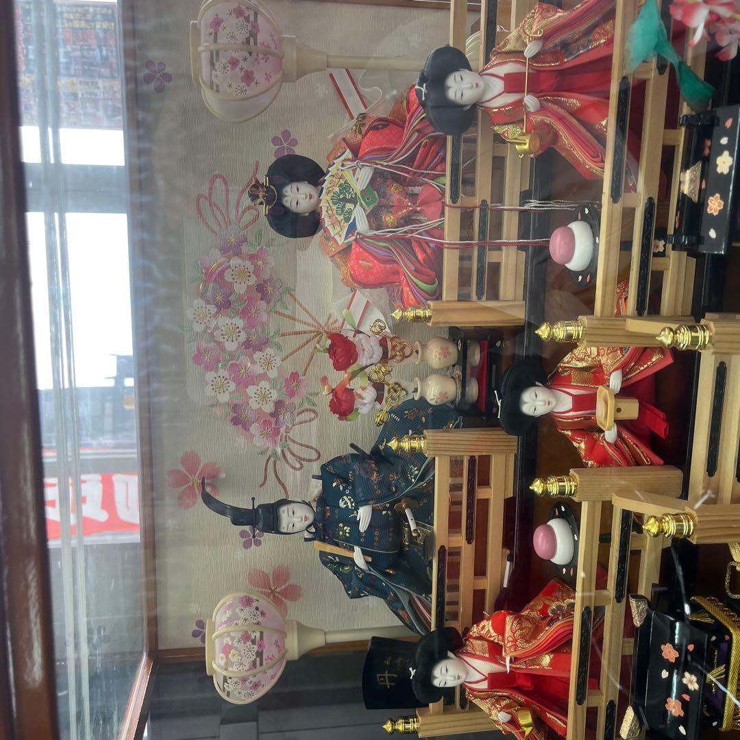 わかさや人形店閉店処分　全品9割引き雛人形 ガラスケース付き　オルゴール付き