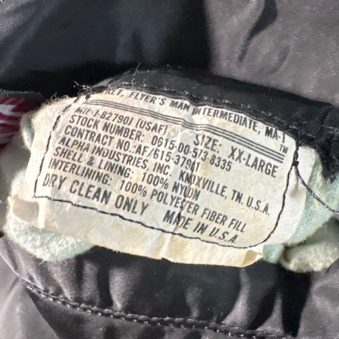 80s alpha USA製　reversible ma-1 ブラック　オレンジ