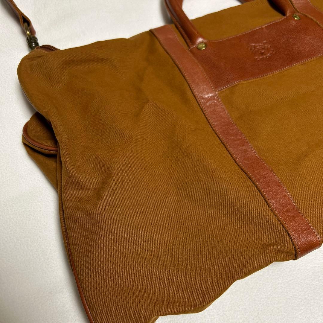 IL BISONTE ボストンバッグ ブラウン キャンバス