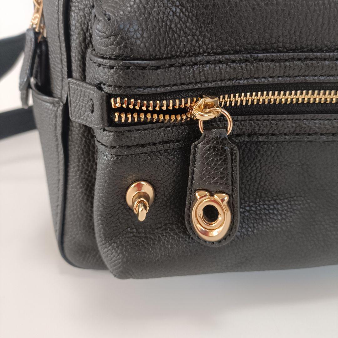 未使用に近い　COACH　ミニリュック　バックパック　ターンロック　シボ