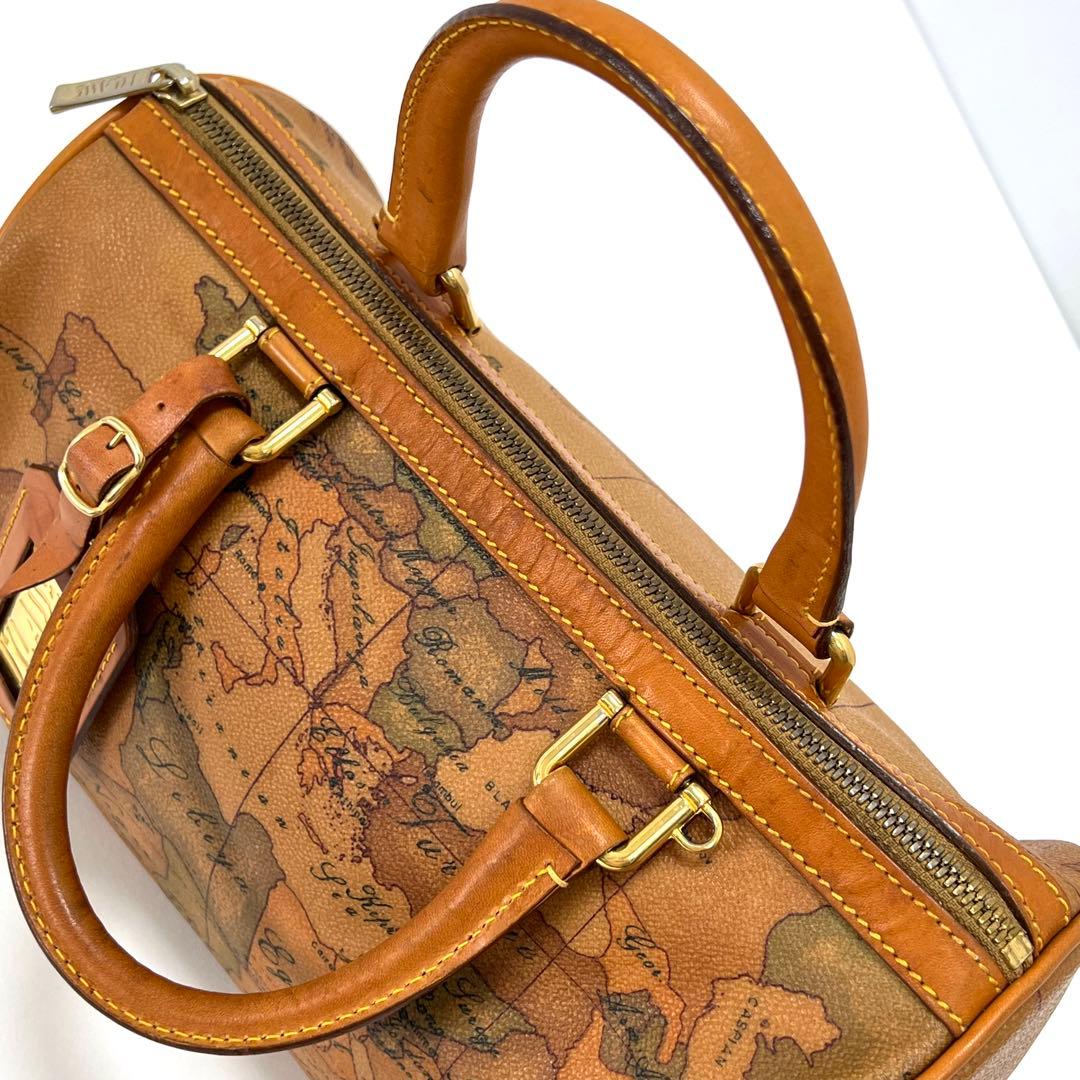 プリマクラッセ　世界地図柄　ハンドバッグ　ミニバッグ　ボストン　PVC　レザー