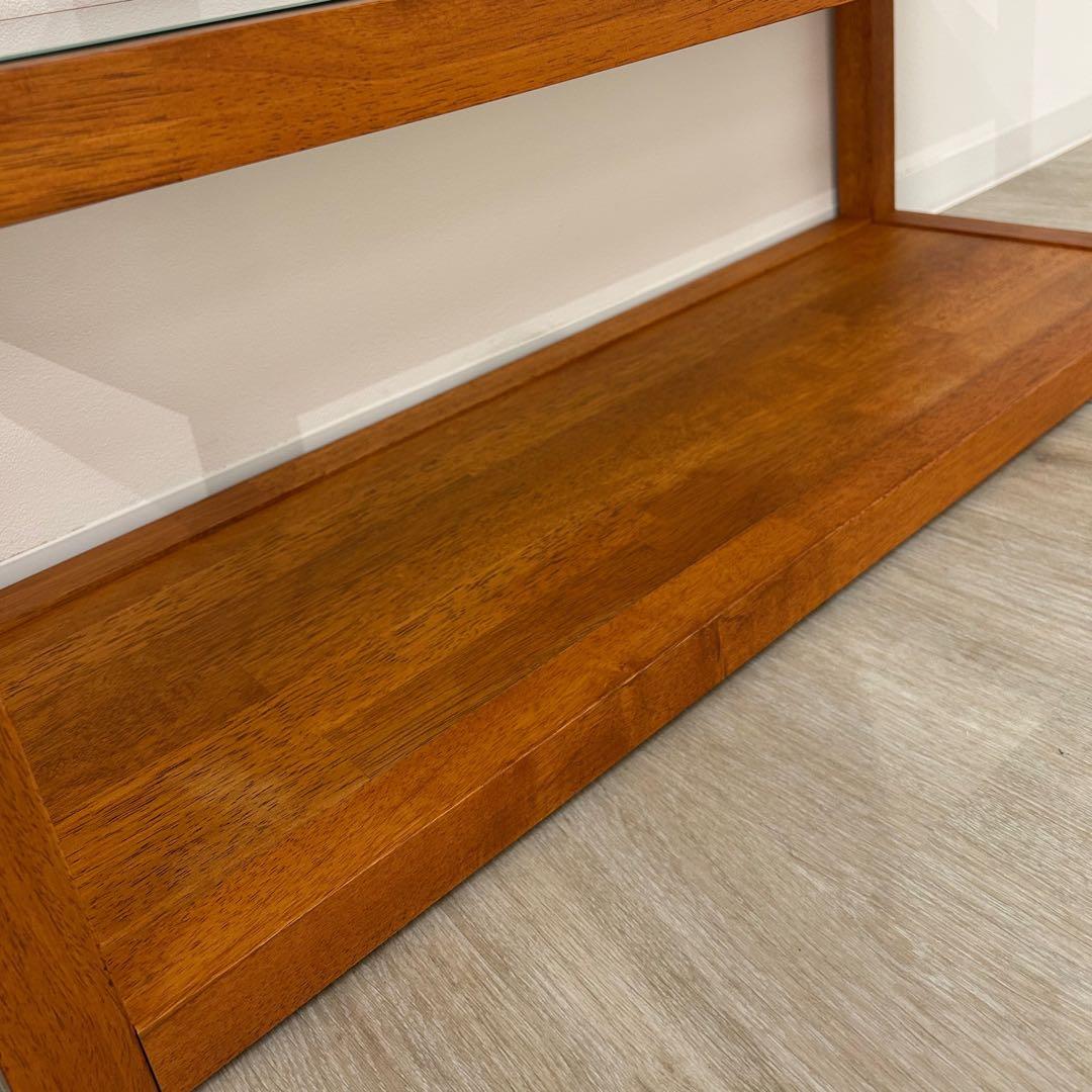 展示品☆木製ディスプレイラック オープンラック ガラス棚 北欧風 陳列棚棚 什器