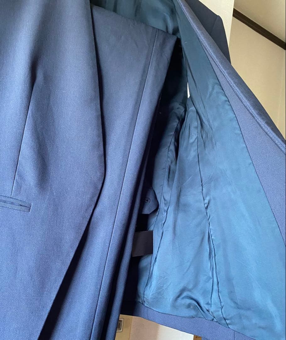 【試着のみ、ほぼ新品】theory ネイビー ノーカラー パンツスーツ サイズ0