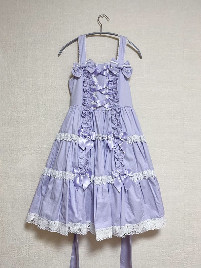 Angelic Pretty 肩リボンジャンパースカート ラベンダー
