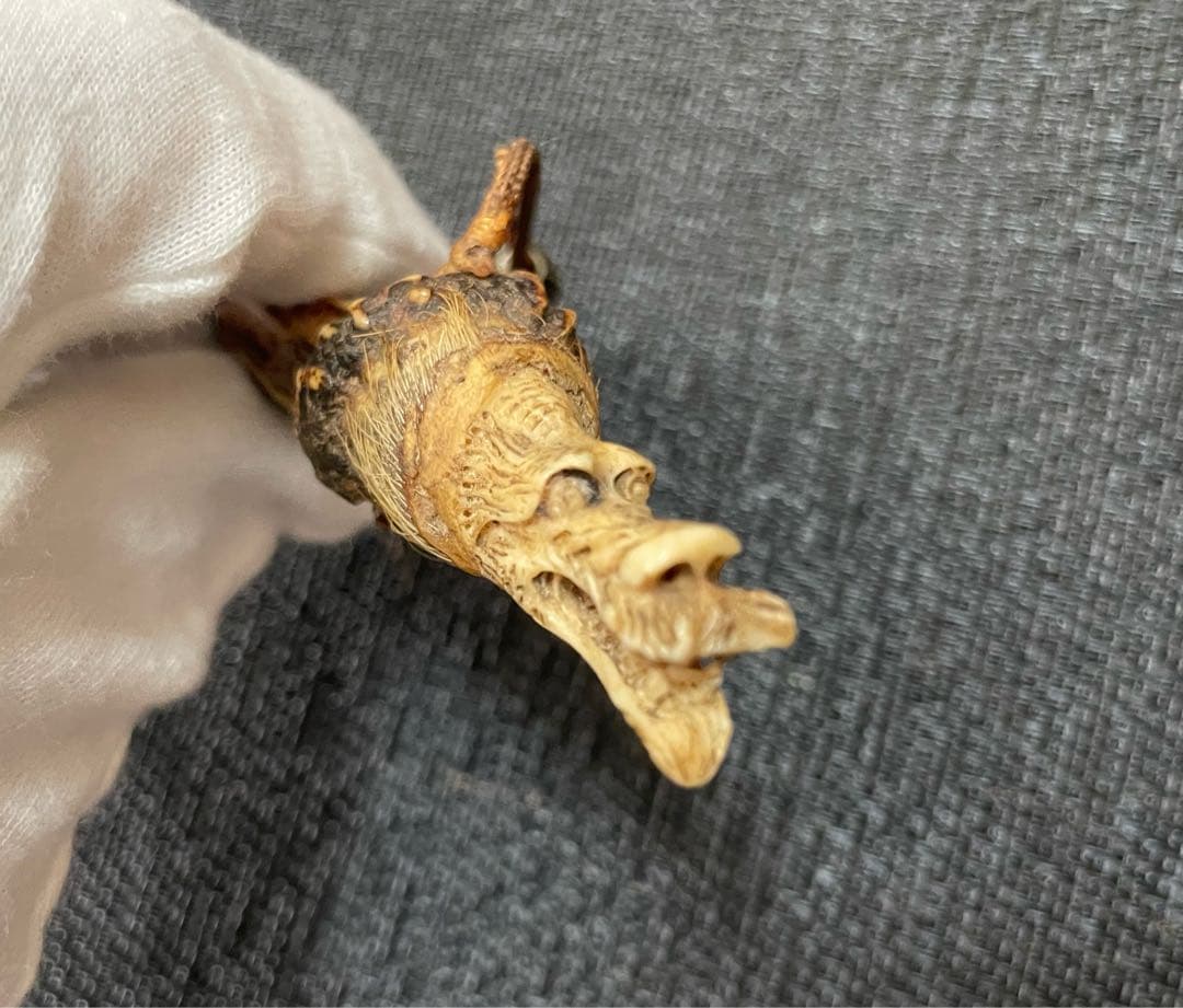 龍　根付　天然素材　縁起物　時代物　古美術品 繊細彫刻　レア　アンティーク