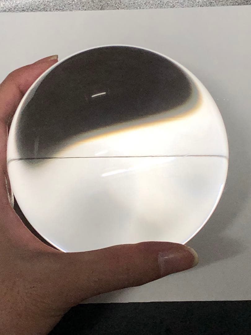 説明必読！台付き美品　水晶　丸玉　スフィア 約9.4センチ　【匿名配送】