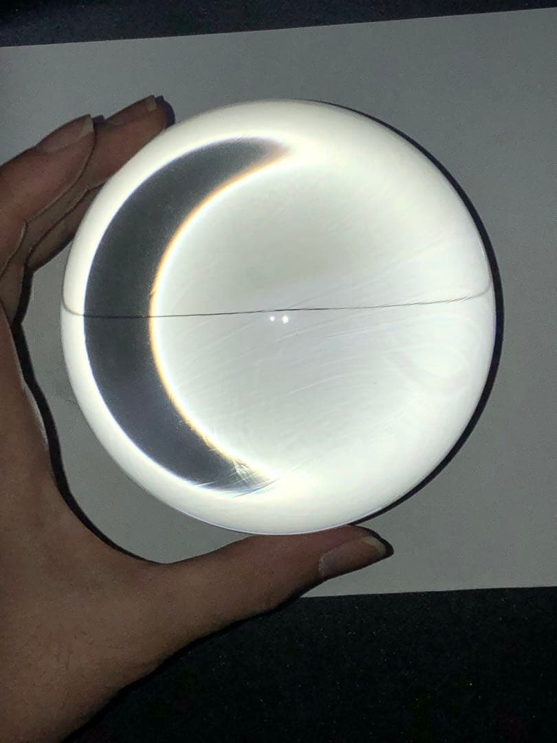 説明必読！台付き美品　水晶　丸玉　スフィア 約9.4センチ　【匿名配送】