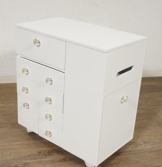 【新品】コスメワゴン　クリスタル調ハンドル ドレッサー　コスメ収納